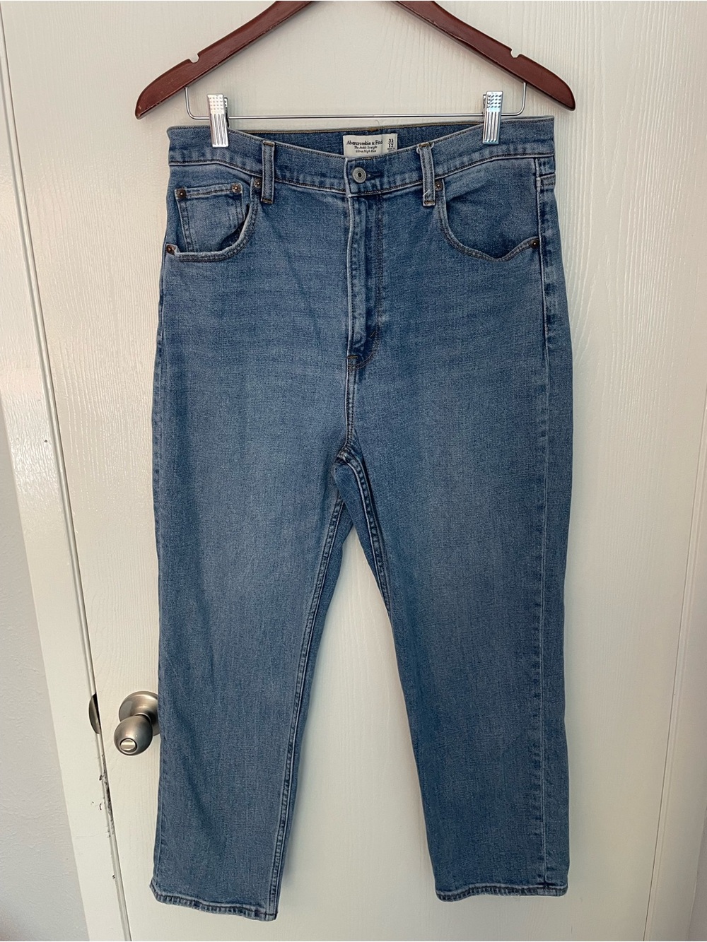 Abercrombie Curve Love Ankle Straight Jeans 31/12 Ultra High Rise Blue - Picture 2 of 10